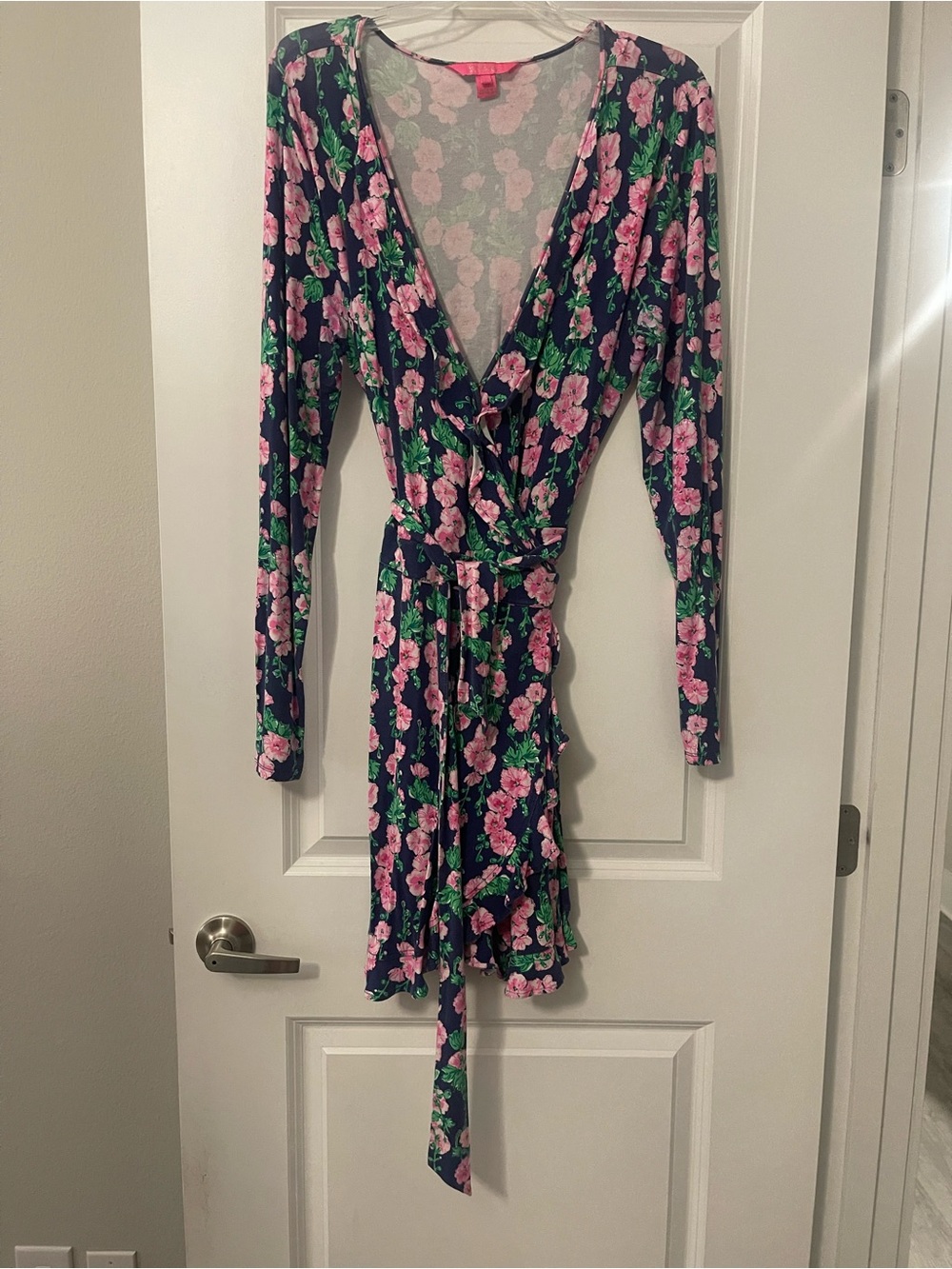 Lilly Pulitzer Navy Dress with Pink Floral Print